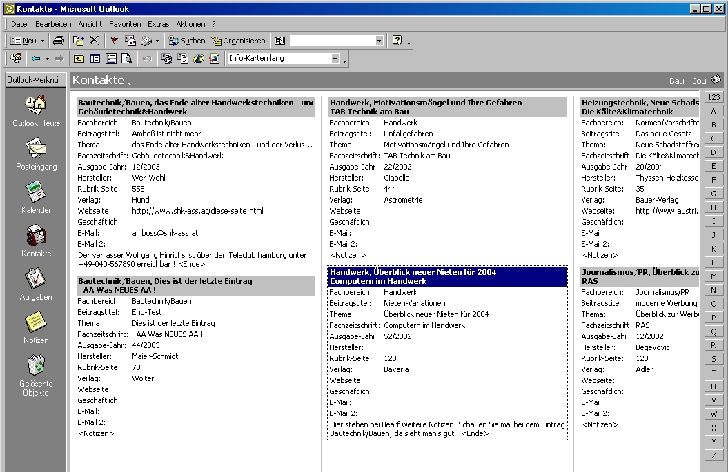 Bitte warten Sie bis das Outlook-Beispiel geladen ist
