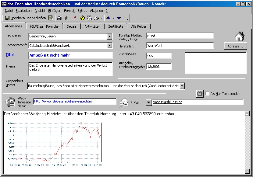 Bitte warten Sie bis das Outlook-Beispiel geladen ist